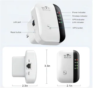 Gigicial WiFi-signaalversterker - 1 stuk - zwart