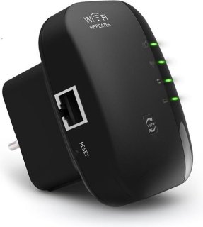 Gymston WiFi Versterker Stopcontact Zwart