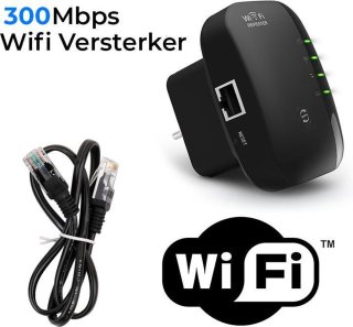 Gymston WiFi Versterker Stopcontact Zwart