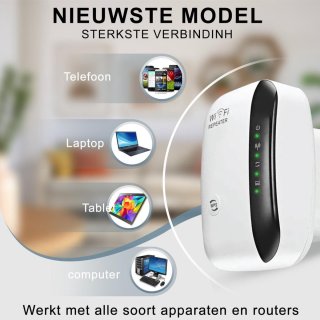 JR Quality Wifi Versterker Stopcontact Wit
