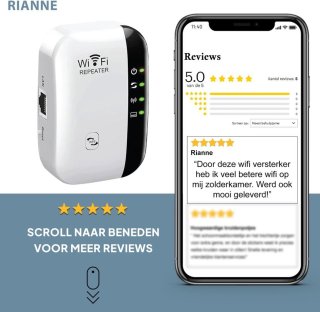 JR Quality Wifi Versterker Stopcontact Wit