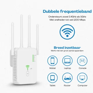 Koopkrachtig Wifi Versterker 1200 Mbps Dual Band