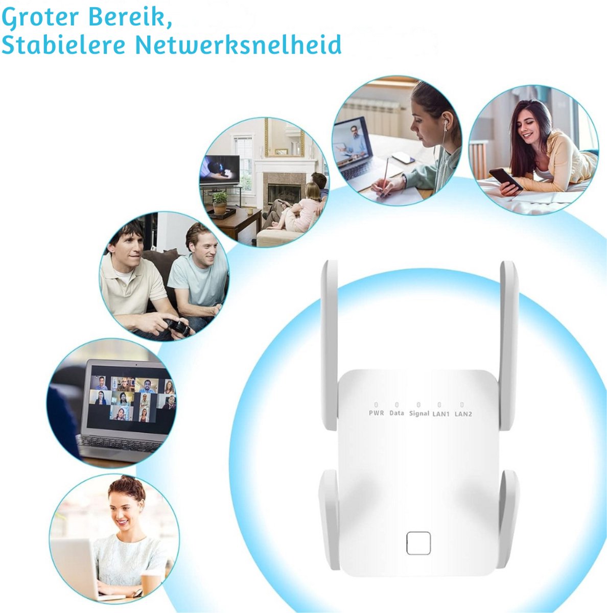 LifeStages Wifi Versterker Stopcontact Ultraxtended Wi-Fi Repeater