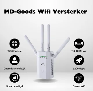 MD-goods WiFi Versterker Stopcontact 1200Mbps Dual Band