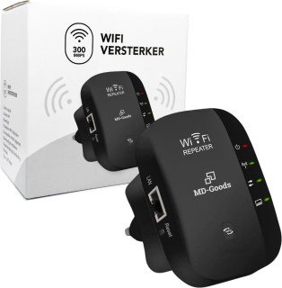 MD-goods WiFi Versterker Stopcontact Zwart