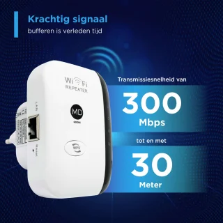 MD-goods WiFi Versterker Stopcontact Zwart