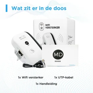 MD-goods WiFi Versterker Stopcontact Zwart