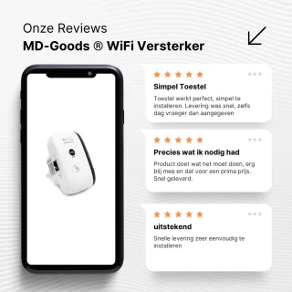 MD-goods WiFi Versterker Stopcontact Zwart