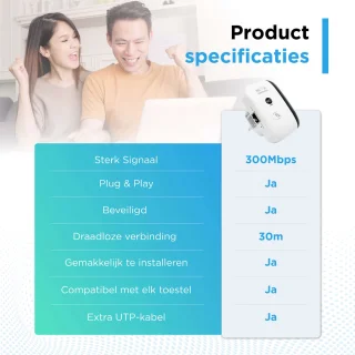 MD-goods WiFi Versterker Stopcontact Zwart