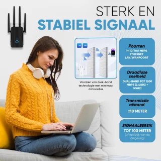 Muring WiFi Versterker met stopcontact