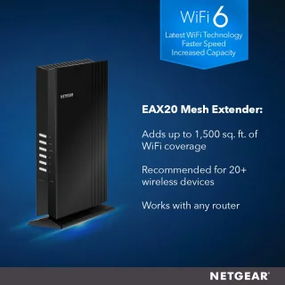 NETGEAR Nighthawk EAX20 WiFi Versterker Zwart