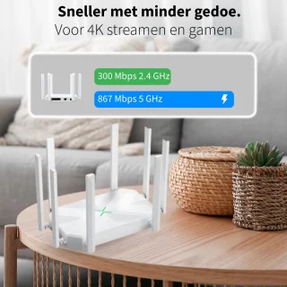 Phreeze 4K Dual Band Router 1200 Mbps Wit