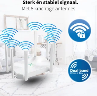 Phreeze 4K Dual Band Router 1200 Mbps Wit