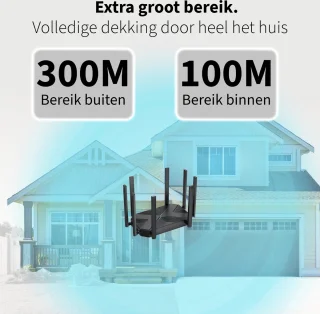 Phreeze 4K Dual Band Wifi Repeater 1200 Mbps Zwart