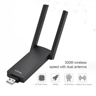 Pix-Link LV-UE02 USB Wi-Fi Extender Zwart