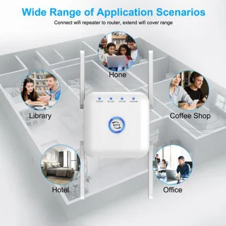 PIXLINK LV-WR24Q WiFi Repeater 2.4G Zwart
