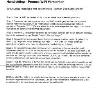 Premes Wifi Versterker Stopcontact 300 Mbps