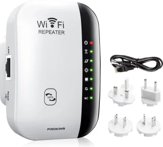 PROKING WiFi Versterker Stopcontact Repeater 300Mbps Wit