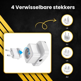 PROKING WiFi Versterker Stopcontact Repeater 300Mbps Wit