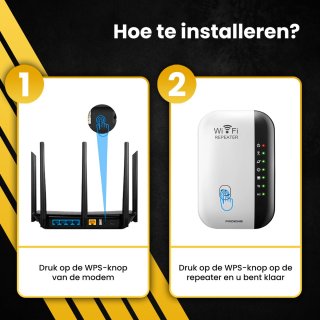 PROKING WiFi Versterker Stopcontact Repeater 300Mbps Wit