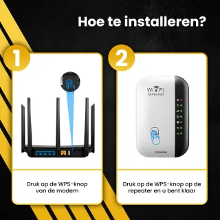 PROKING WiFi Versterker Stopcontact Repeater 300Mbps Wit