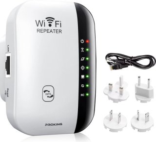 PROKING WiFi Versterker Stopcontact Repeater 300Mbps Wit