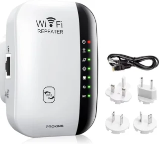 PROKING WiFi Versterker Stopcontact Repeater 300Mbps Wit
