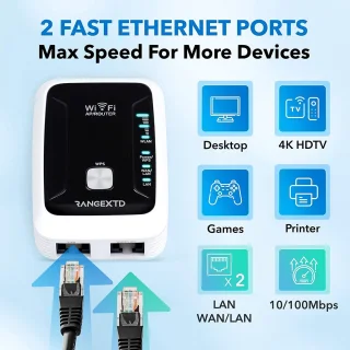 RANGEXTD WiFi Repeater 300 Mbps 2.4 GHz
