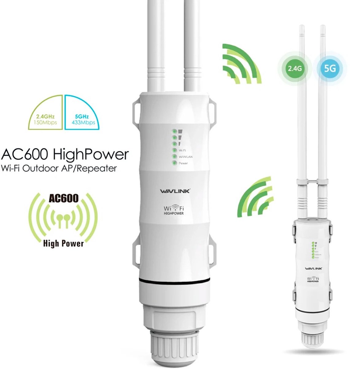 Serolux Wifi versterker dual-band met antennes wit