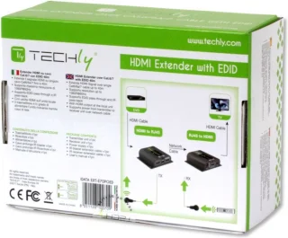Techly IDATA EXT-E70POED HDMI transmitter & receiver Zwart