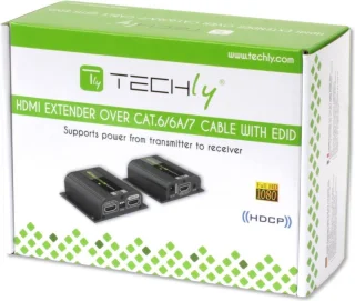 Techly IDATA EXT-E70POED HDMI transmitter & receiver Zwart