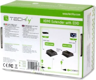 Techly IDATA EXT-E70POED HDMI transmitter & receiver Zwart
