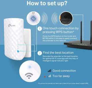 TP-Link RE190 WiFi Repeater - Wit