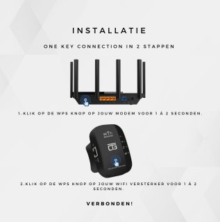 Trusted Goods Wifi Versterker 300Mbps 2.4 GHz Zwart