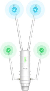 Tumex Wifi Versterker Dual Band 1200Mbps 4 Antennes Weerbestendig