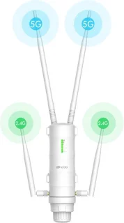 Tumex Wifi Versterker Dual Band 1200Mbps 4 Antennes Weerbestendig