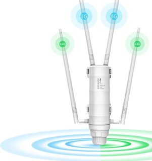 Tumex Wifi Versterker Dual Band 1200Mbps 4 Antennes Weerbestendig