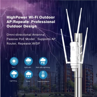 Tumex Wifi Versterker Dual Band 1200Mbps 4 Antennes Weerbestendig