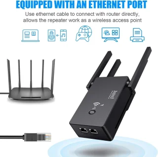 Universeel WiFi Repeater - Stopcontact - Zwart