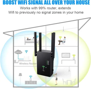 Universeel WiFi Repeater - Stopcontact - Zwart