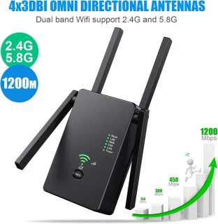 Universeel WiFi Repeater - Stopcontact - Zwart