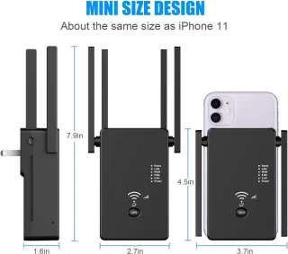 Universeel WiFi Repeater - Stopcontact - Zwart