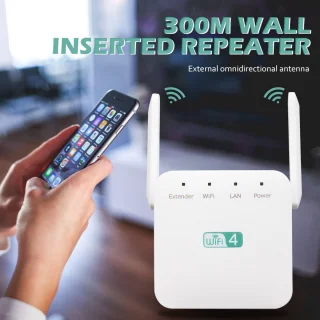 WiFi Extender 300M Dual Band WiFi Signaalversterker Wit