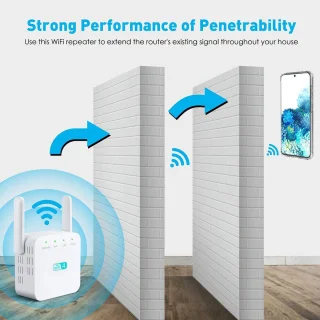 WiFi Extender 300M Dual Band WiFi Signaalversterker Wit