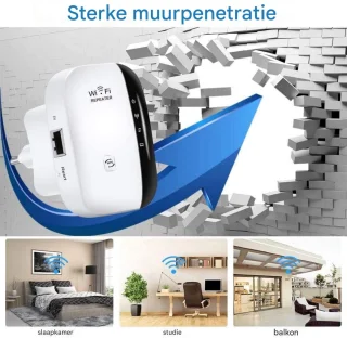 WiFi-repeater 300 Mbps 2,4 GHz met Ethernet-poort