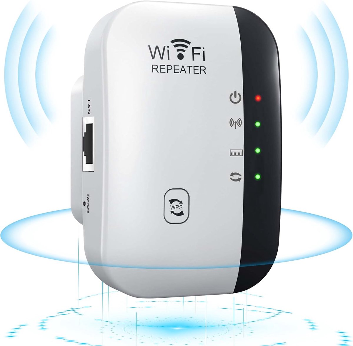 De WiFi-repeater 300 Mbps met RJ45-poort in één oogopslag
