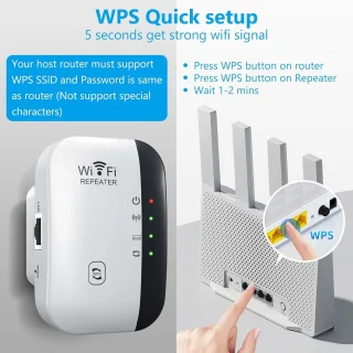 WiFi-repeater 300 Mbps met RJ45-poort