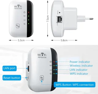 WiFi-repeater 300 Mbps met RJ45-poort