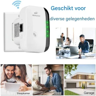 WiFi Repeater 300Mbps 2.4GHz Ethernet Wit - 1 Stuk
