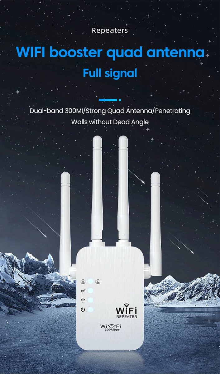 De WiFi Repeater Extender 300M EU in één oogopslag